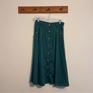 Vintage Cabin Creek Teal A-Line Skirt Size 6 Petite